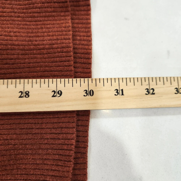 Eddie Bauer Sweater Mens TL Rust Red V Neck Cotton Cashmere Vintage Knit - Picture 10 of 11